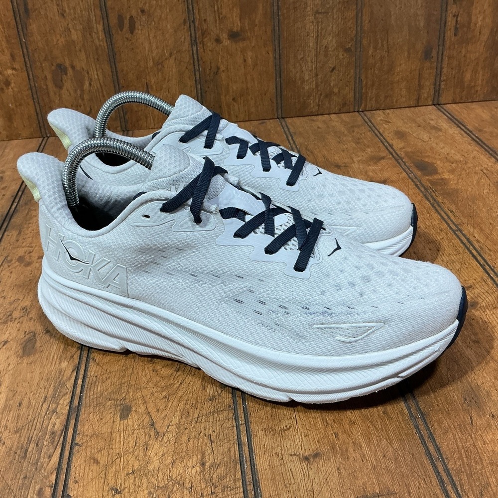 Hoka One One Clifton 9 Shoes Womens Size 9.5 White Running Sneakers 1127896 CYWH